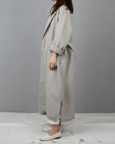 linen robe trench (gray/린넨100)(린넨로브)