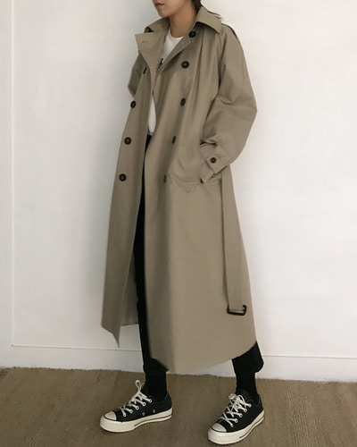 cover trench coat(오버핏 롱 트렌치코트)