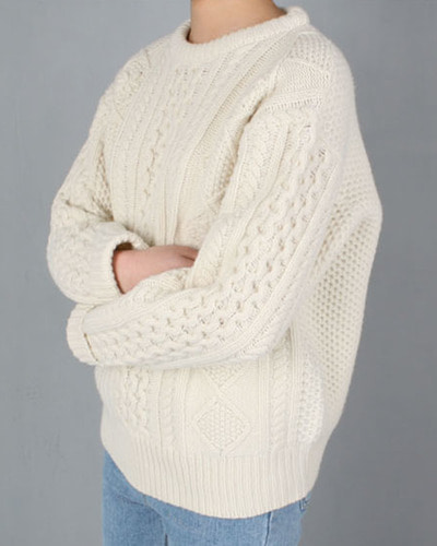 (재입고)cable wool knit(케이블 울 니트/꽈배기니트/피셔맨)