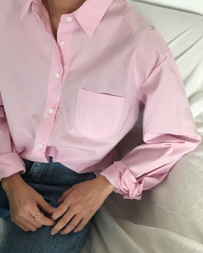 matte cotton shirts(매트 코튼 셔츠/바스락/면/셔츠/핑크/살구/봄신상)