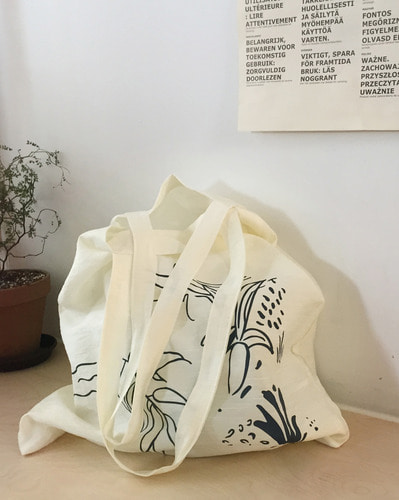 drawing eco bag (드로잉 에코백 / 프린팅 / 숄더백 / 슬라브 / 코튼백/ / 여름가방)