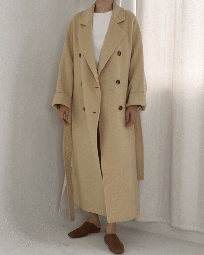 [255000에서할인]loe handmade long coat[로에 핸드메이드 롱코트/더블코트/울코트/오버핏/모직코트)