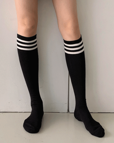 3-line knee socks [3라인 니삭스 / 반스타킹 / 롱삭스 / 배색 / 스트라이프니삭스 / 투톤 / 요가니삭스 / 필라테스니삭스 / 운동니삭스]