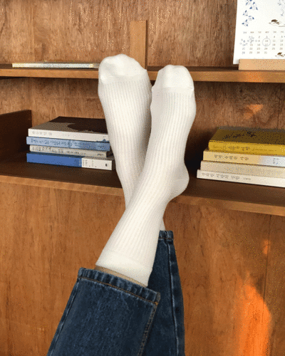 [당일출고] daily golji socks [데일리 골지 삭스 / 긴양말 / 잔골지 / 롱삭스 / 골지양말 / 데일리 /포인트아이템 / 기본템 / 교복양말 / 학생양말]